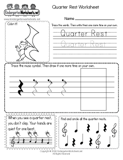 Quarter Rest Worksheet
