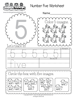 Number Five Worksheet