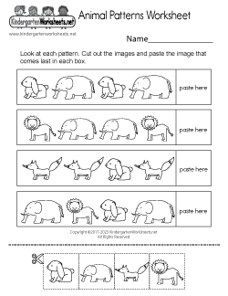 Free Kindergarten Patterns Worksheets - Leaning to arrange objects into