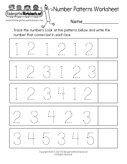 Number Patterns Worksheet