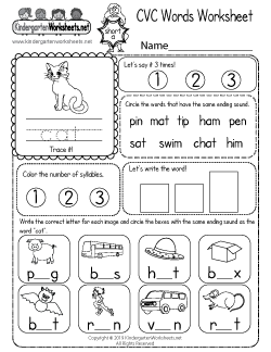 Phonics Worksheets for Kindergarten (Free Printables)
