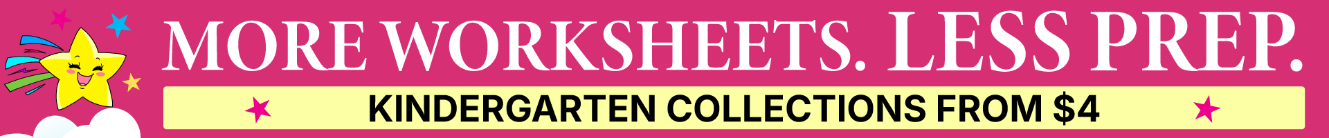 Shop Premium Kindergarten Worksheets - collections from $4 with instant PDF downloads