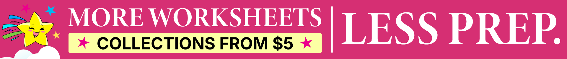 Shop Premium Kindergarten Worksheets - collections from $5 with instant PDF downloads