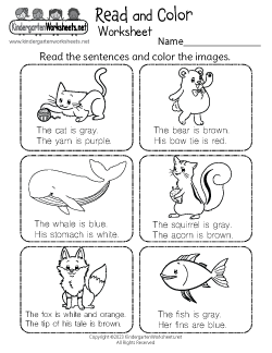 Free Kindergarten Reading Worksheets Understanding The Names Of Objects