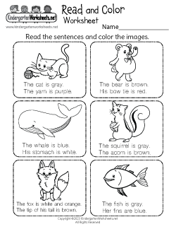 Read and Color Worksheet