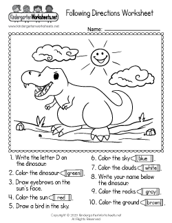 Following Directions Worksheet