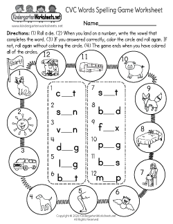 CVC Words Spelling Game Worksheet