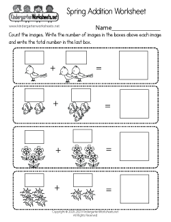 Spring Addition Worksheet