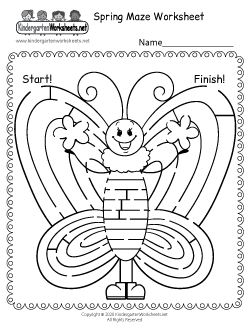 Spring Maze Worksheet