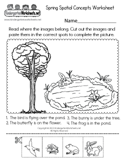 Spring Spatial Concepts Worksheet