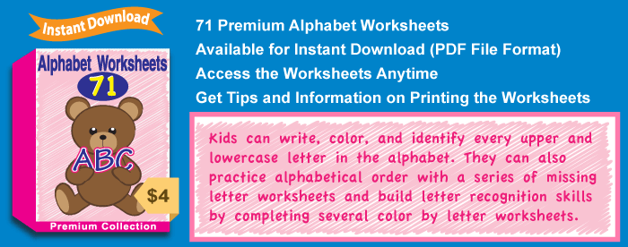 Premium Alphabet Worksheets Collection Details