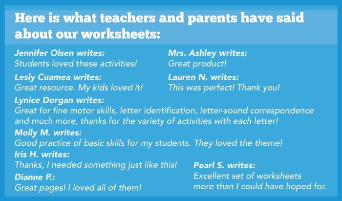 Here is what teachers and parents have said about our worksheets.