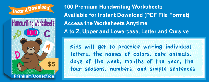 Premium Handwriting Worksheets Collection Details