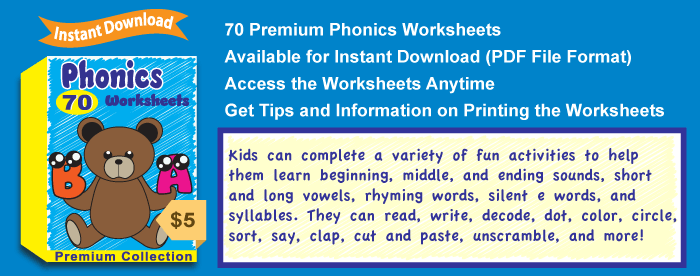Premium Phonics Worksheets Collection Details