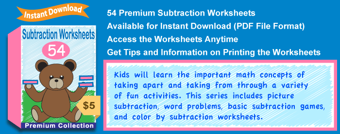 Premium Subtraction Worksheets Collection Details