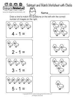 Subtract and Match Worksheet