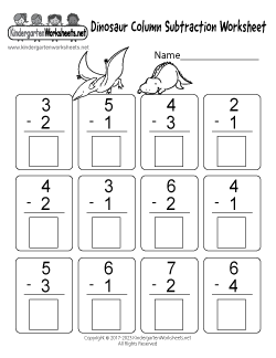 Subtraction Quiz Worksheet