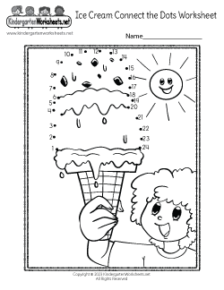 Summer Connect the Dots Worksheet