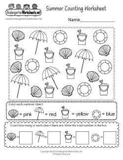 Summer Counting Worksheet