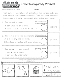 Summer Reading Activity Worksheet