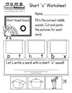 Short “o” Worksheet