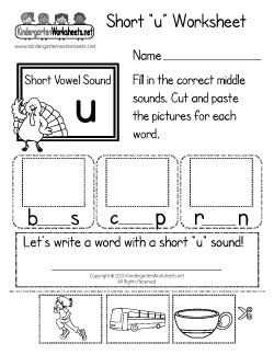 Short “u” Worksheet