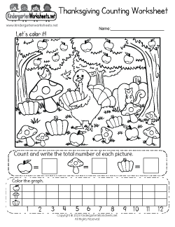 Thanksgiving Counting Worksheet