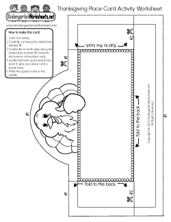 Thanksgiving Place Card Activity Worksheet