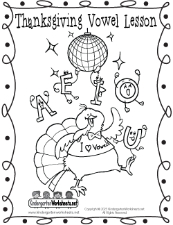 Thanksgiving Vowel Lesson Cover Page