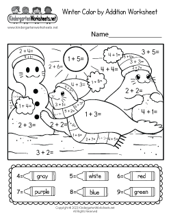Winter Math Worksheet