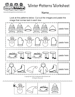 Winter Patterns Worksheet