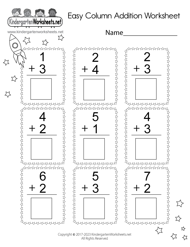 Addition Worksheets Kindergarten Free Printables