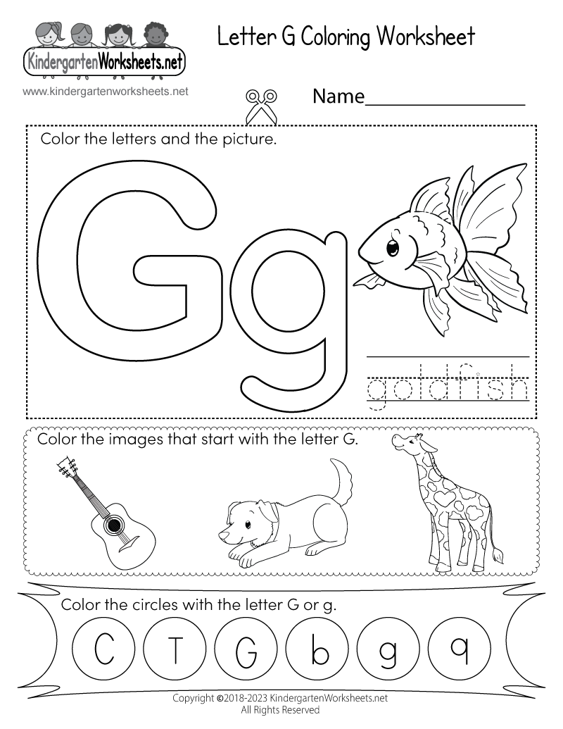 Free Printable Letter G Coloring Worksheet For Kindergarten Free Printable Letter G Coloring Worksheet For Kindergarten