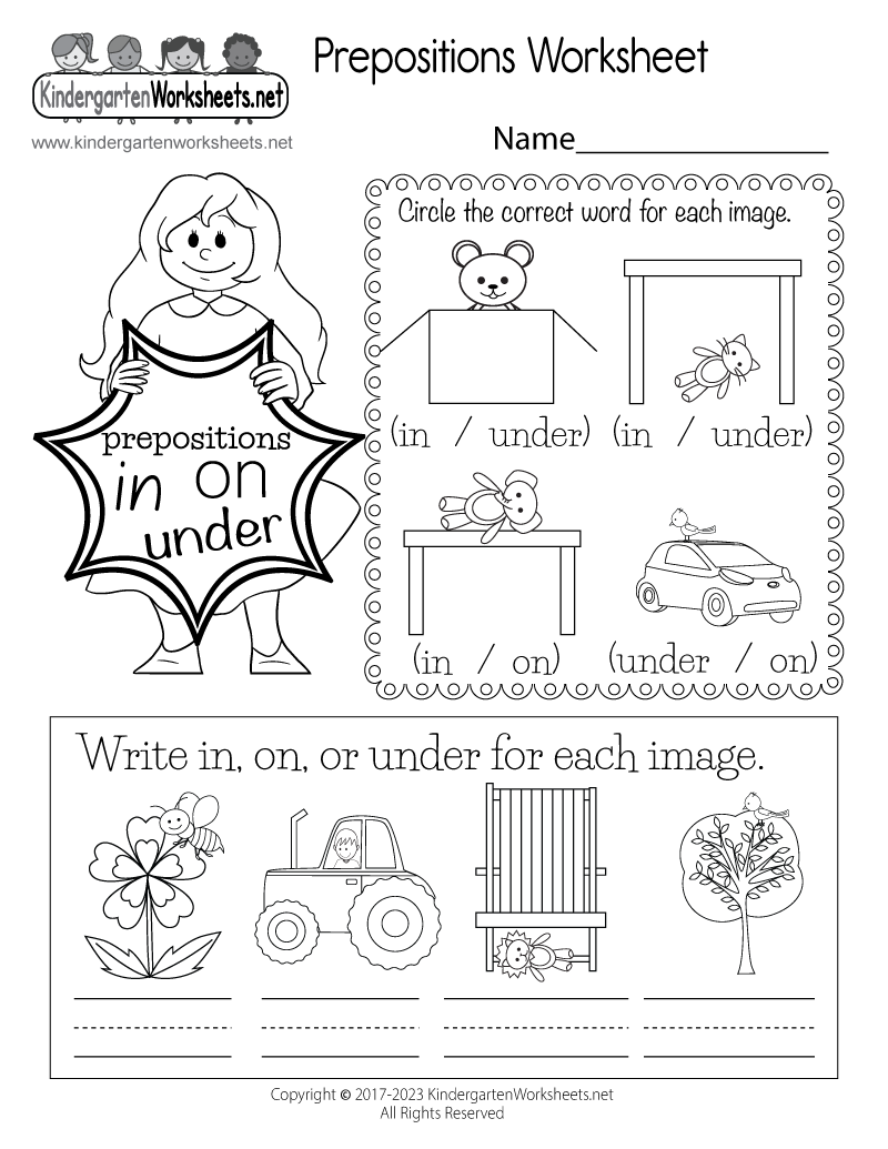 free printable grammar worksheet for kindergarten