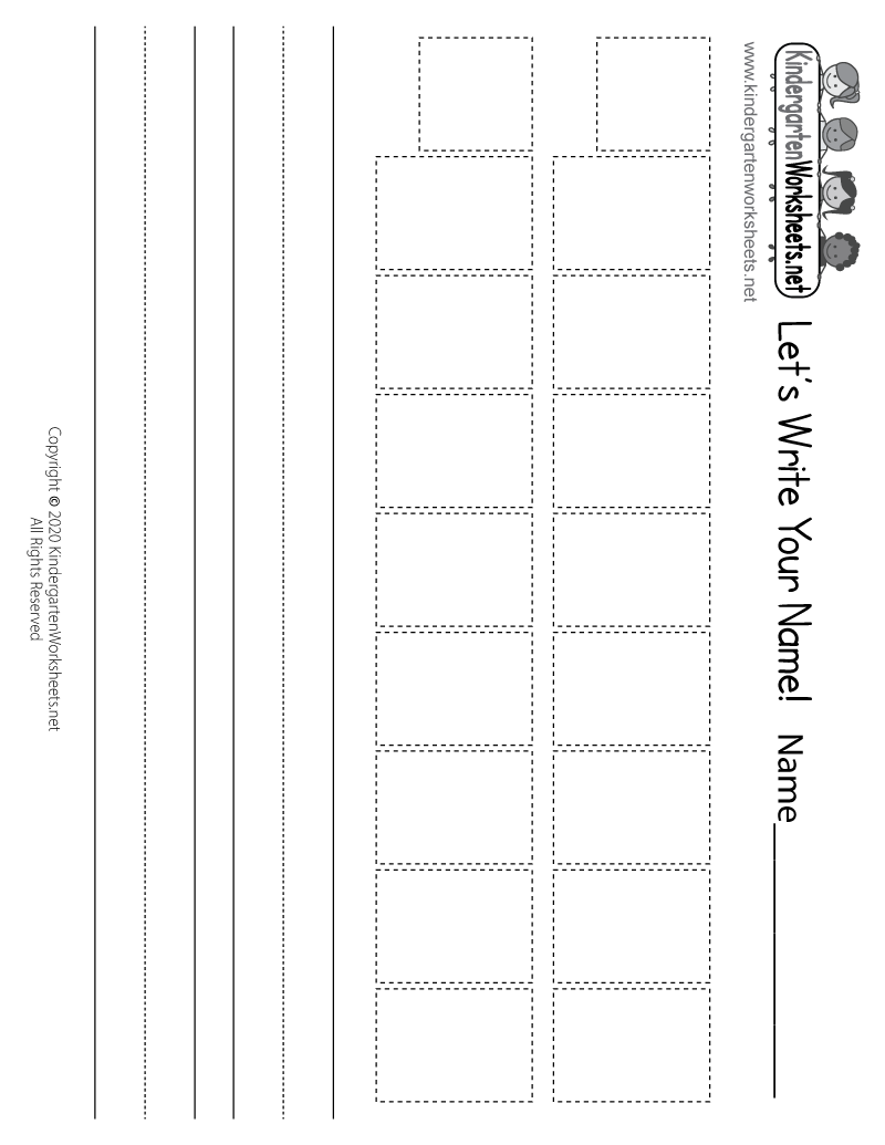 Kindergarten Blank Name Writing Practice Worksheet Printable