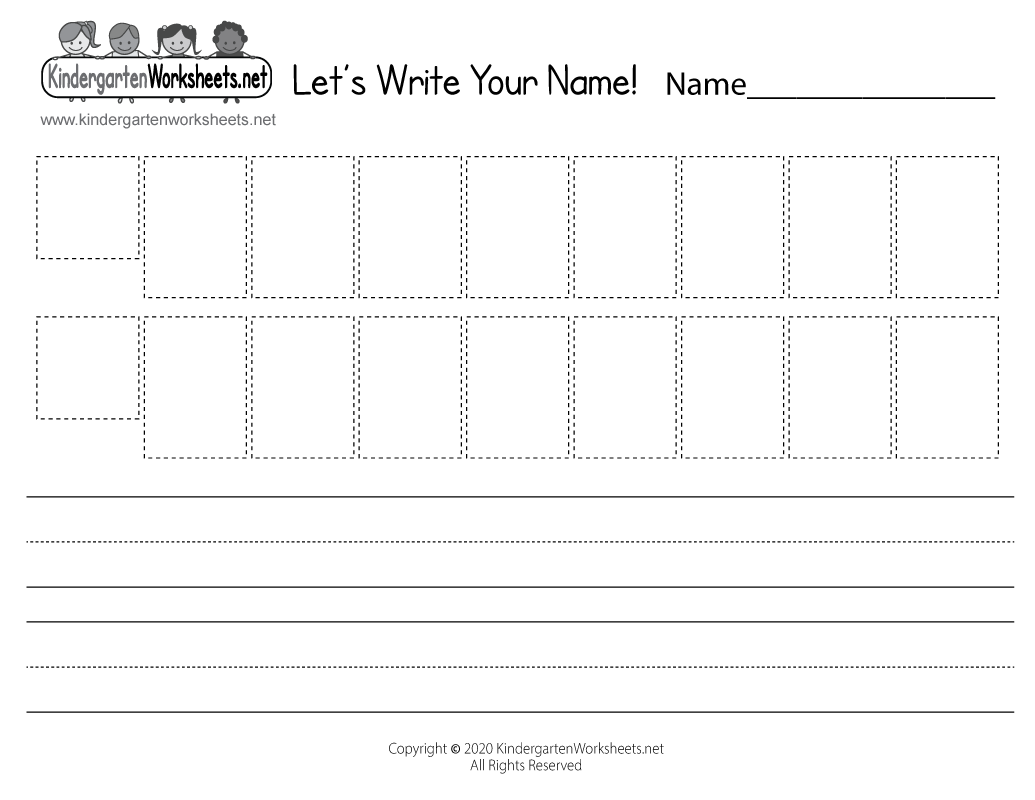 Kindergarten Blank Name Writing Practice Worksheet Printable
