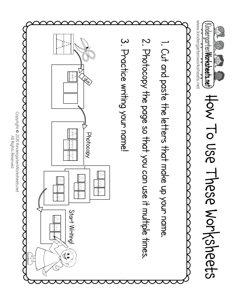 Printable Instructions for the Name Writing Practice Worksheets