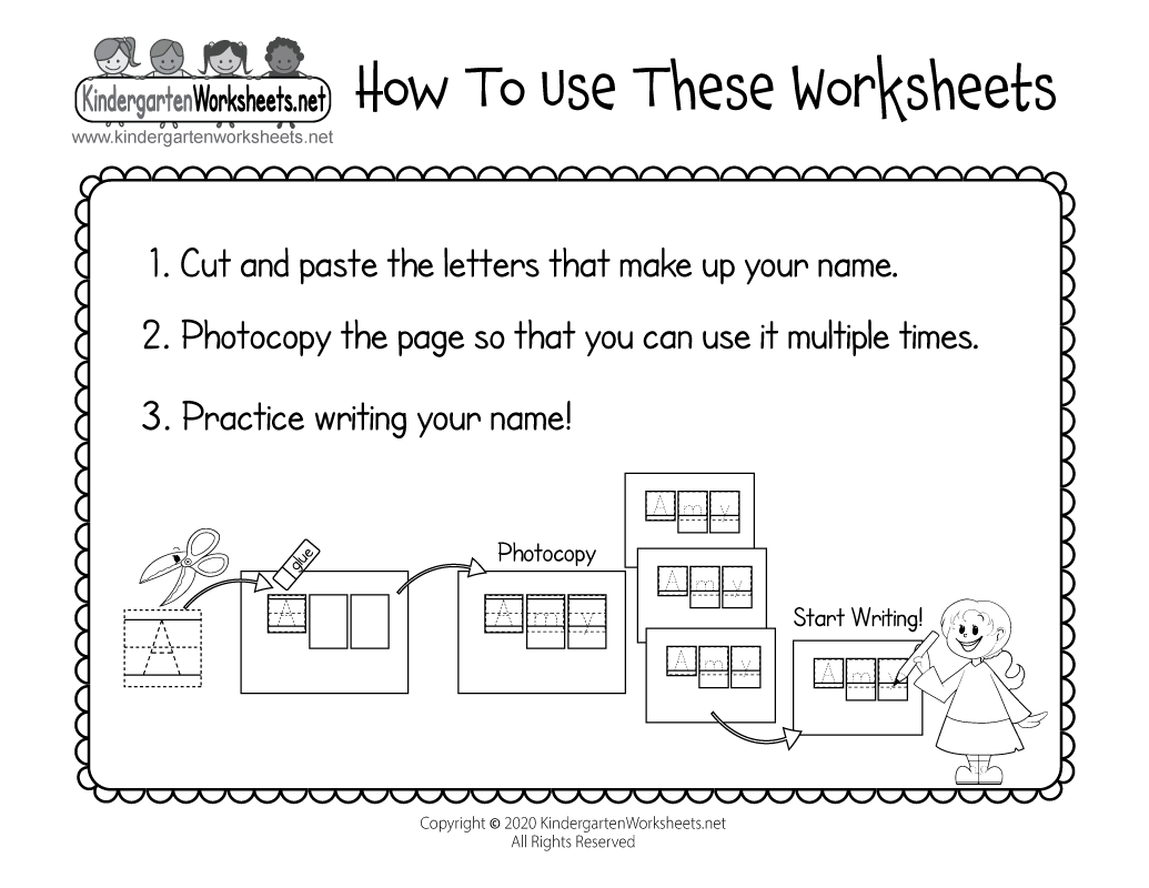 Printable Instructions for the Name Writing Practice Worksheets