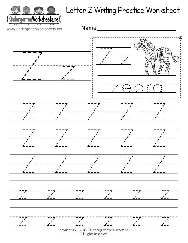 free printable z worksheets