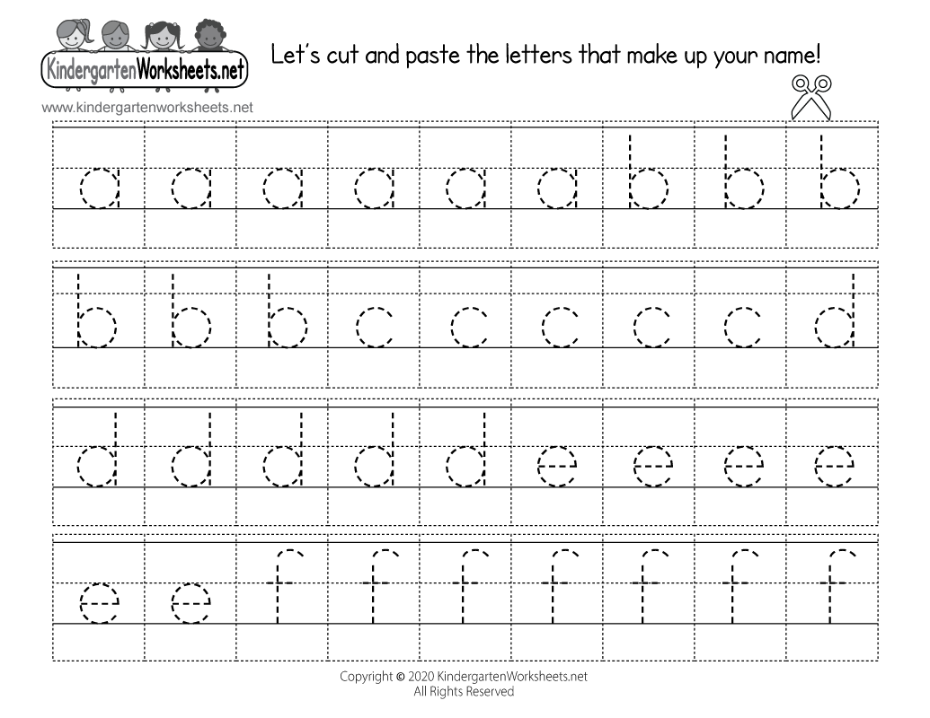 Kindergarten Traceable Lowercase Letters A to F Worksheet Printable