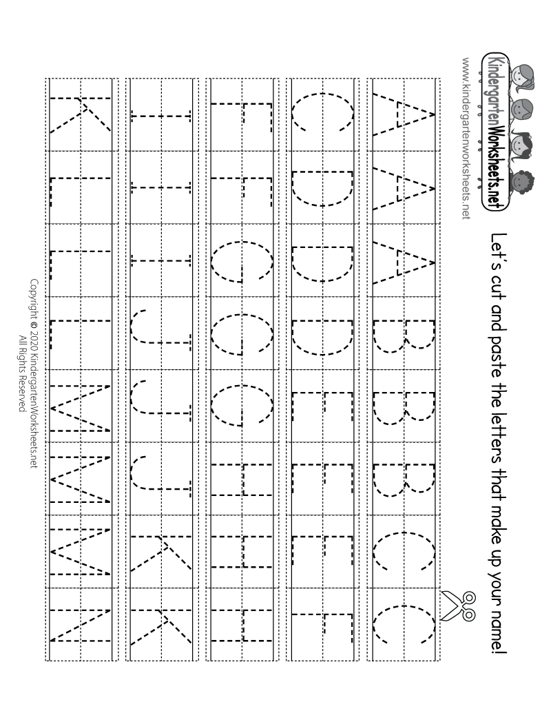 Kindergarten Traceable Uppercase Letters A to N Worksheet Printable