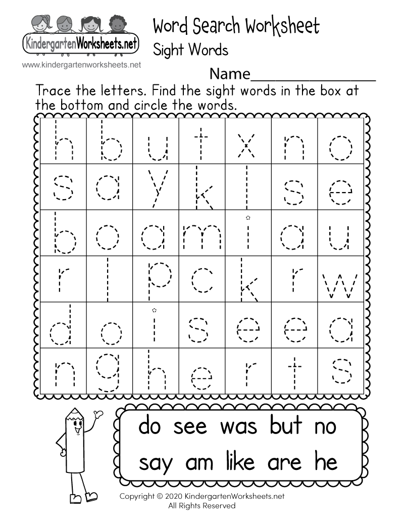 kindergarten worksheets printable for free