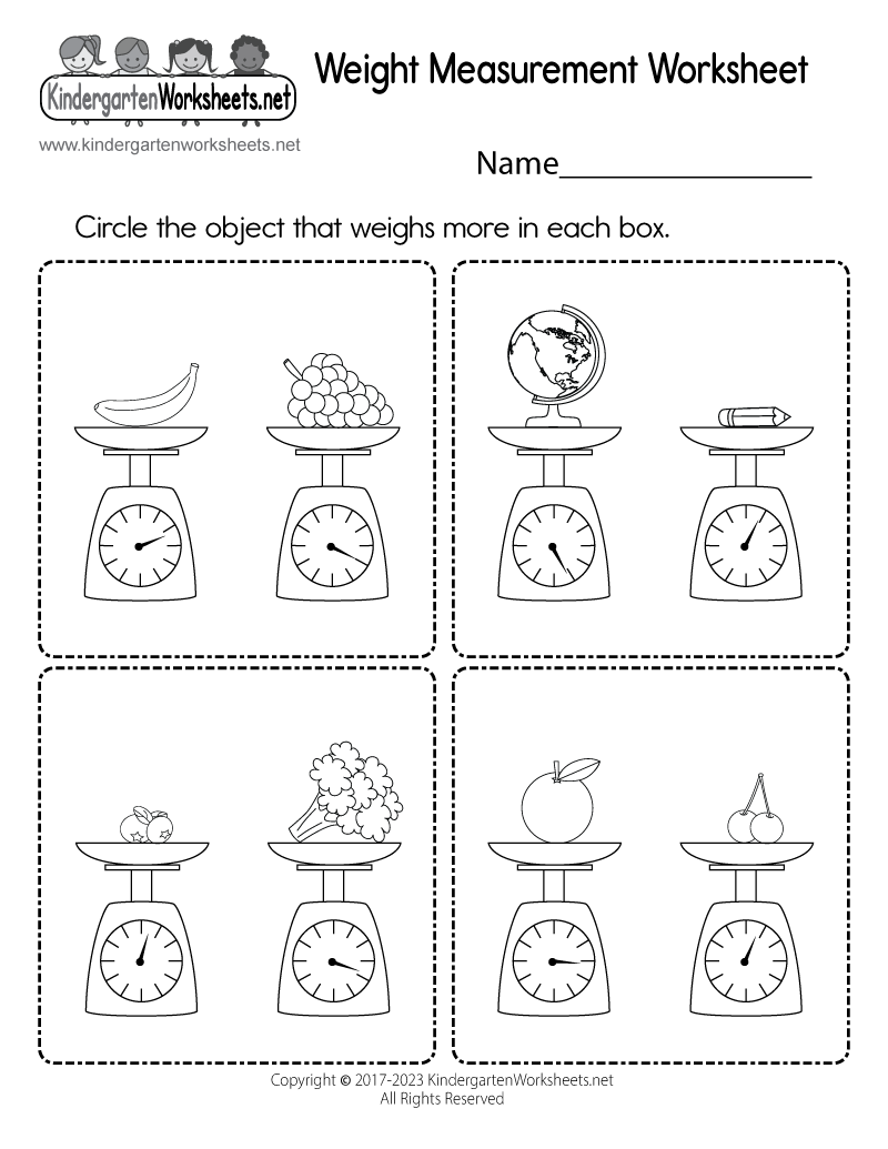Free Printable Weight Measurement Worksheet