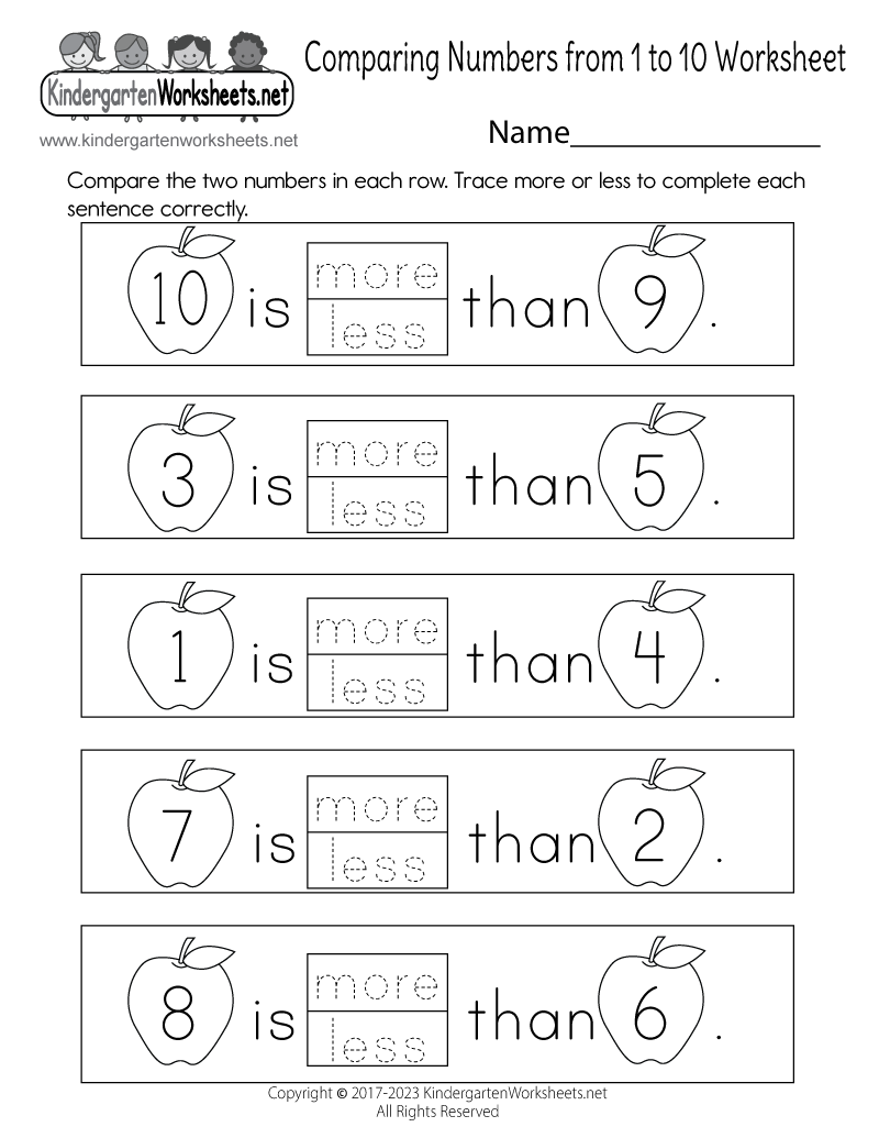 One More Than With Numbers 0 10 Worksheets Kindergarten