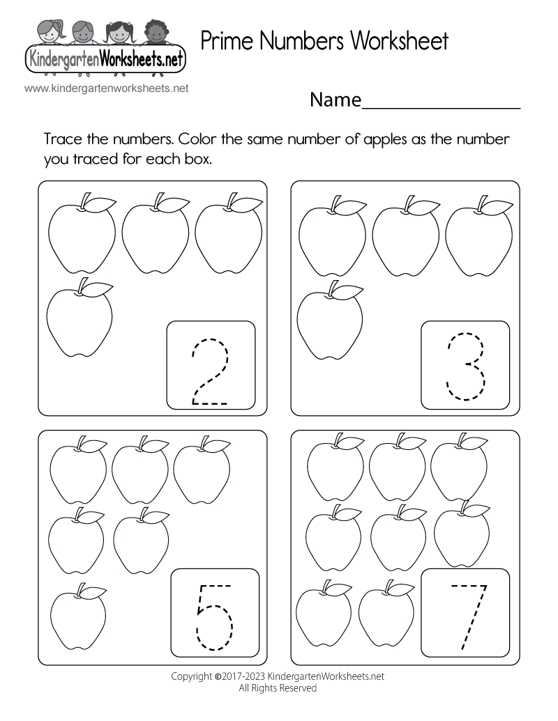 prime numbers worksheet free kindergarten math worksheet