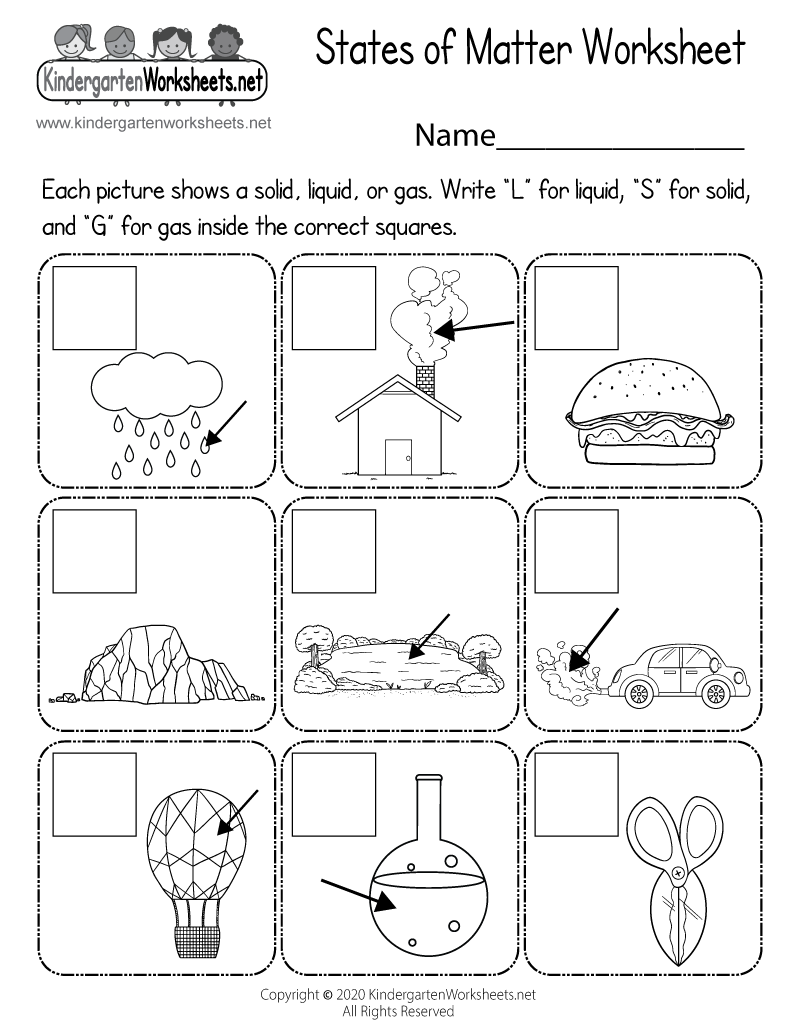 Free Printable States of Matter Worksheet Intended For States Of Matter Worksheet