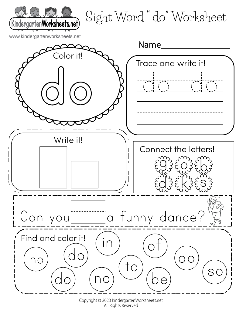 Free sight word printables for kindergarten - maztune