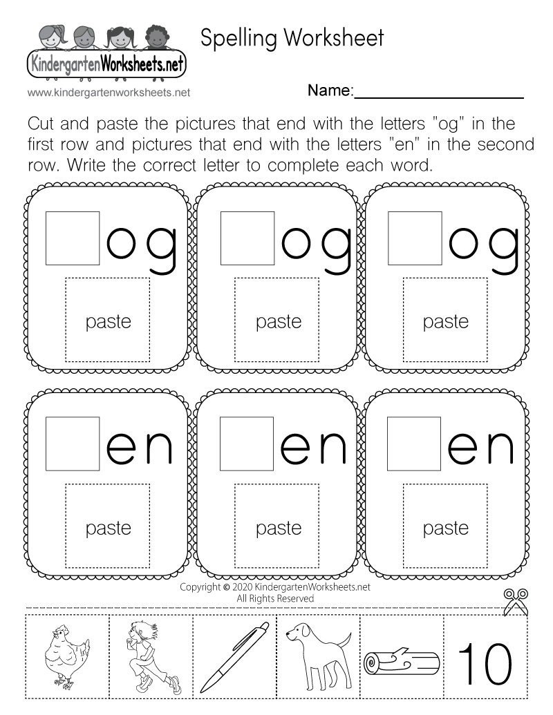 Cut And Paste Spelling Worksheet Free Printable Digital PDF