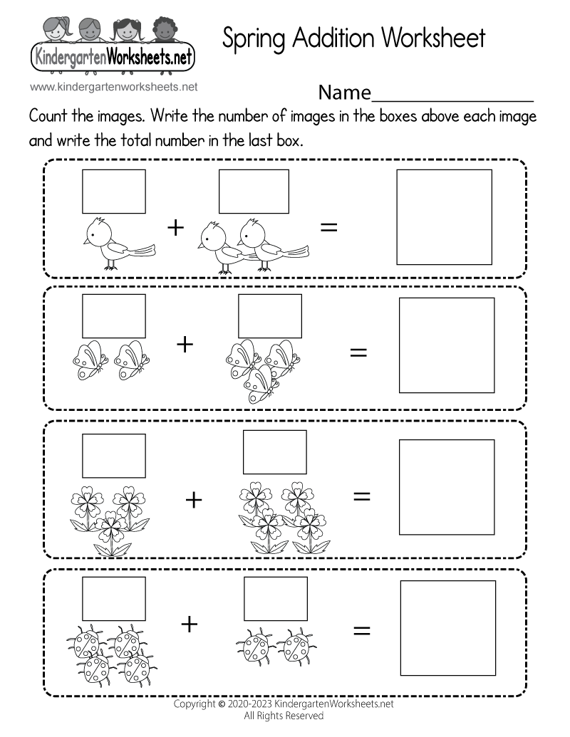 Addition Worksheets For Kindergarten