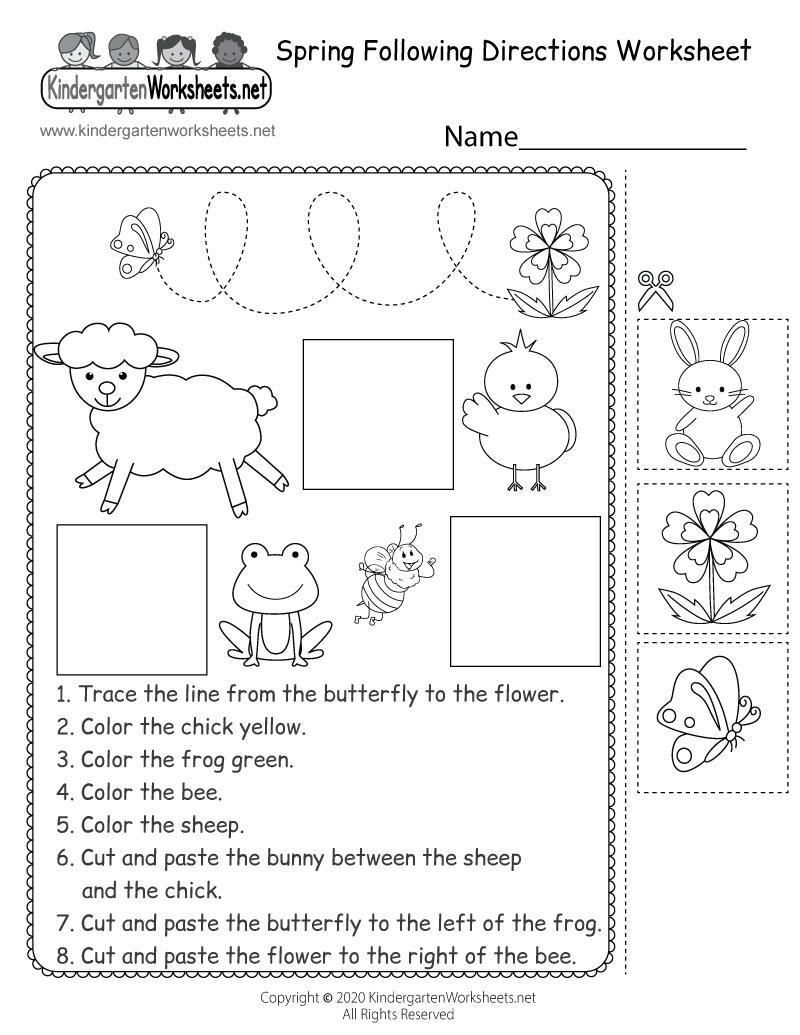 Free Printable Following Directions Worksheets Pdf